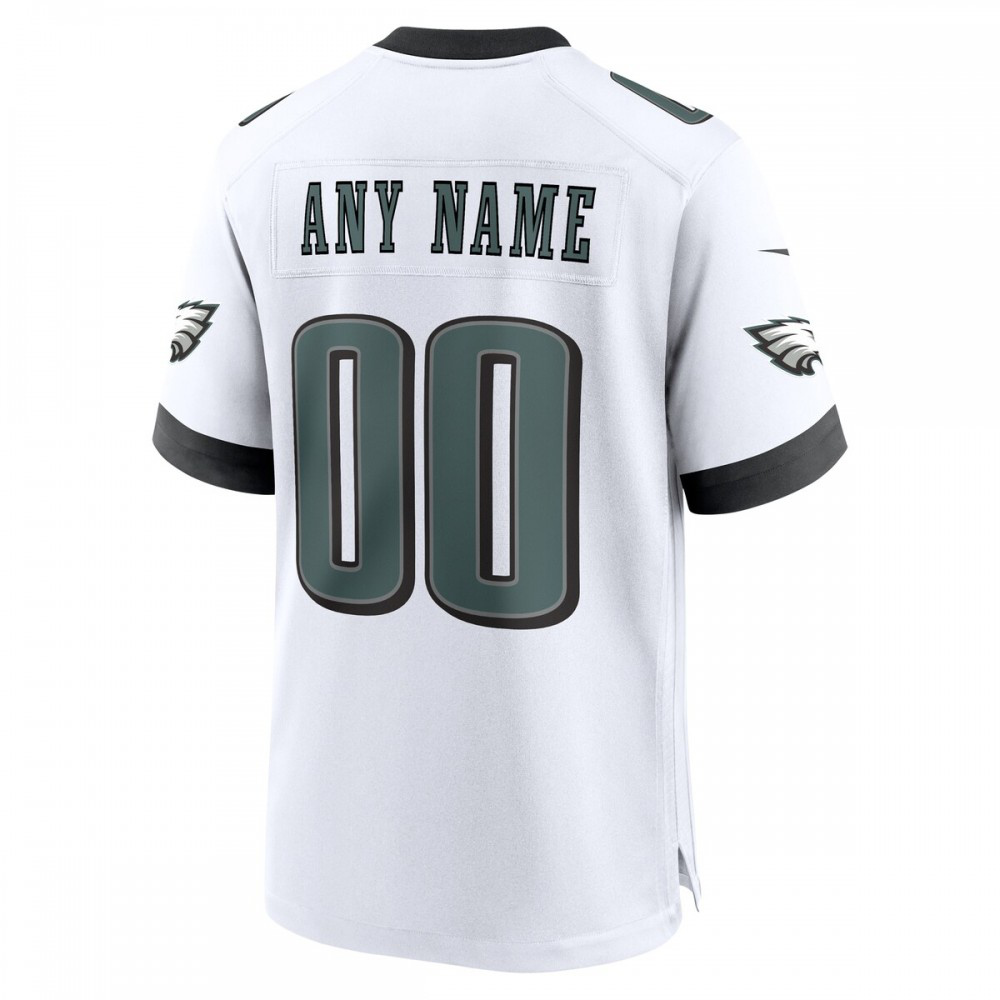 Philadelphia Eagles Nike Custom Game Jersey - White-GridironStore